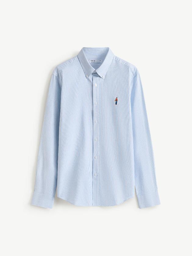 Loose Fit Long Sleeves Strip Shirt